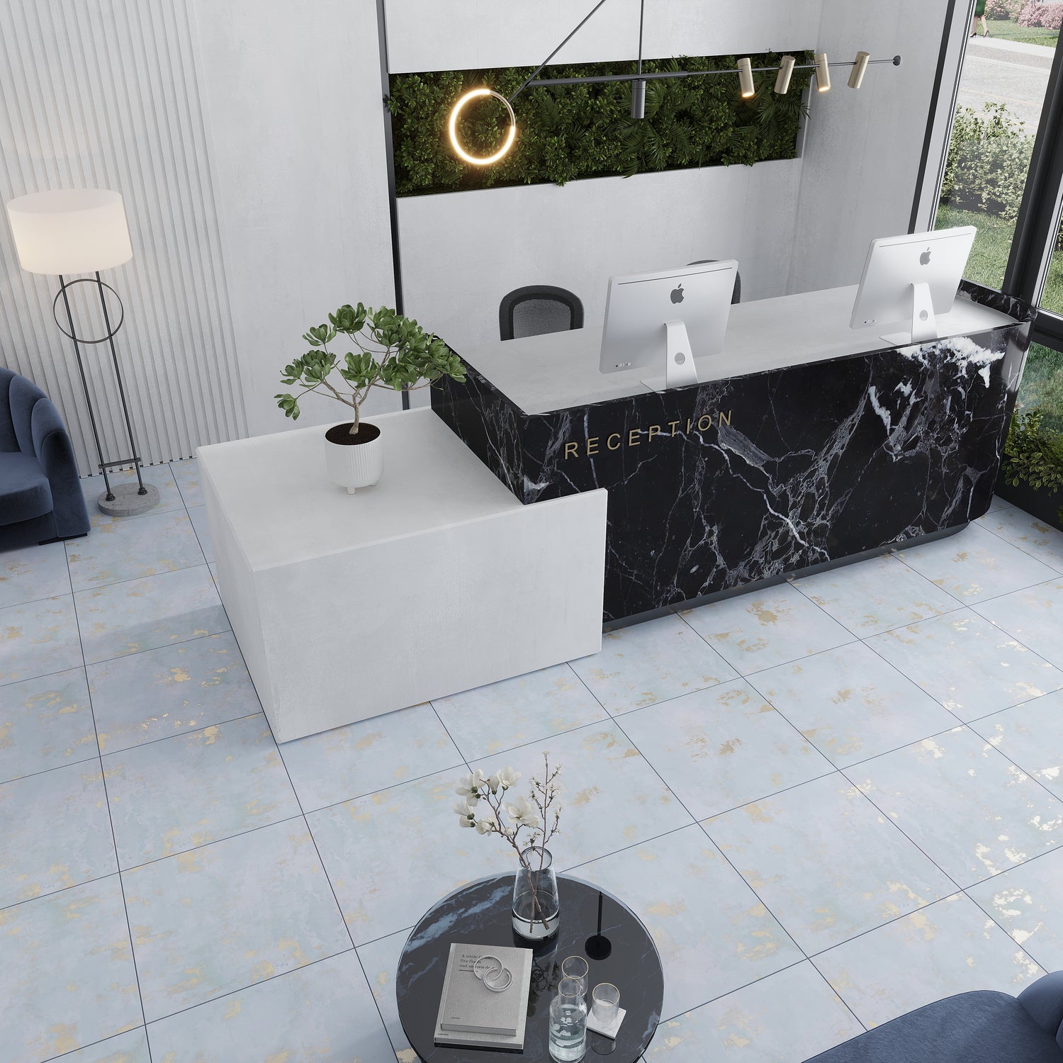 Light Blue 24x24 Natural Square Porcelain Large Format Tile (4 pack, 15.27 sq ft/case)