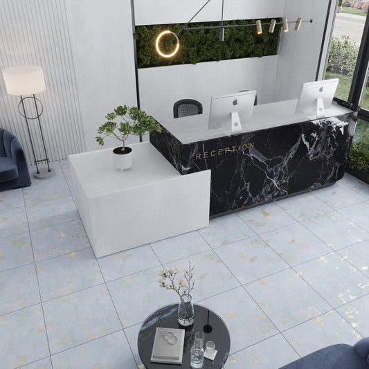 Light Blue 24x24 Natural Square Porcelain Large Format Tile (4 pack, 15.27 sq ft/case)
