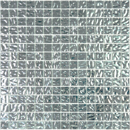 Shimmer Flint Silver 12x12 Glossy Uniform Square Glass Mosaic Tile (20 pack, 20 sq ft/case)