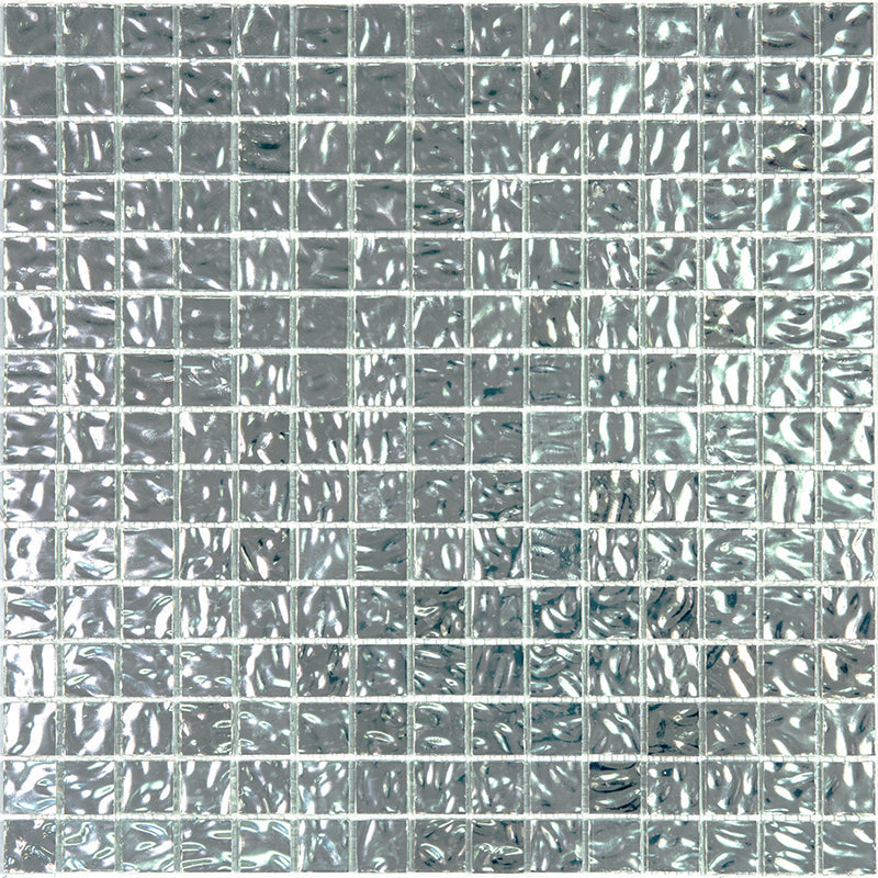 Shimmer Flint Silver 12x12 Glossy Uniform Square Glass Mosaic Tile (20 pack, 20 sq ft/case) - Sample