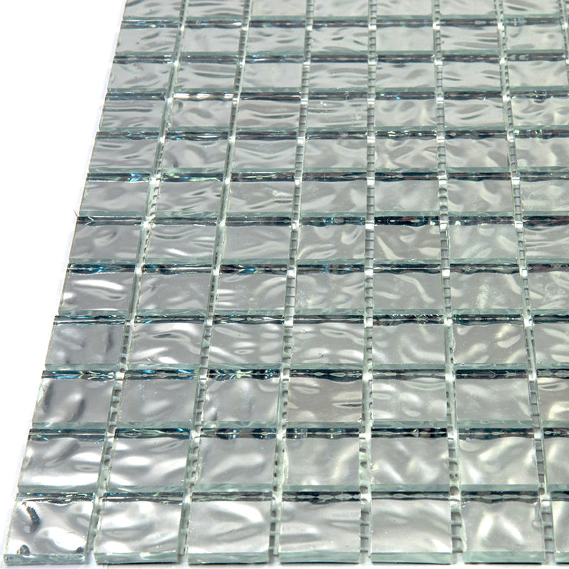 Shimmer Flint Silver 12x12 Glossy Uniform Square Glass Mosaic Tile (20 pack, 20 sq ft/case)