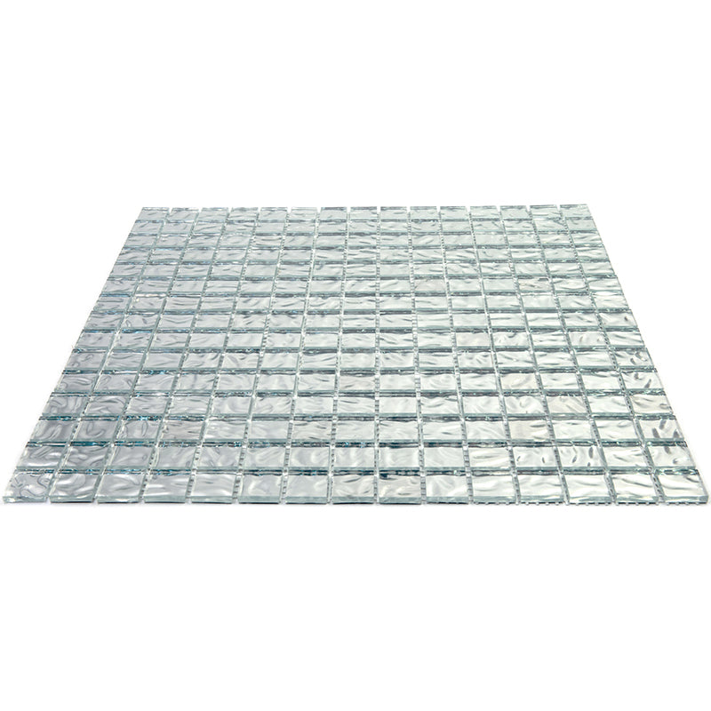 Shimmer Flint Silver 12x12 Glossy Uniform Square Glass Mosaic Tile (20 pack, 20 sq ft/case)