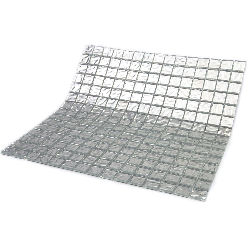 Shimmer Flint Silver 12x12 Glossy Uniform Square Glass Mosaic Tile (20 pack, 20 sq ft/case)