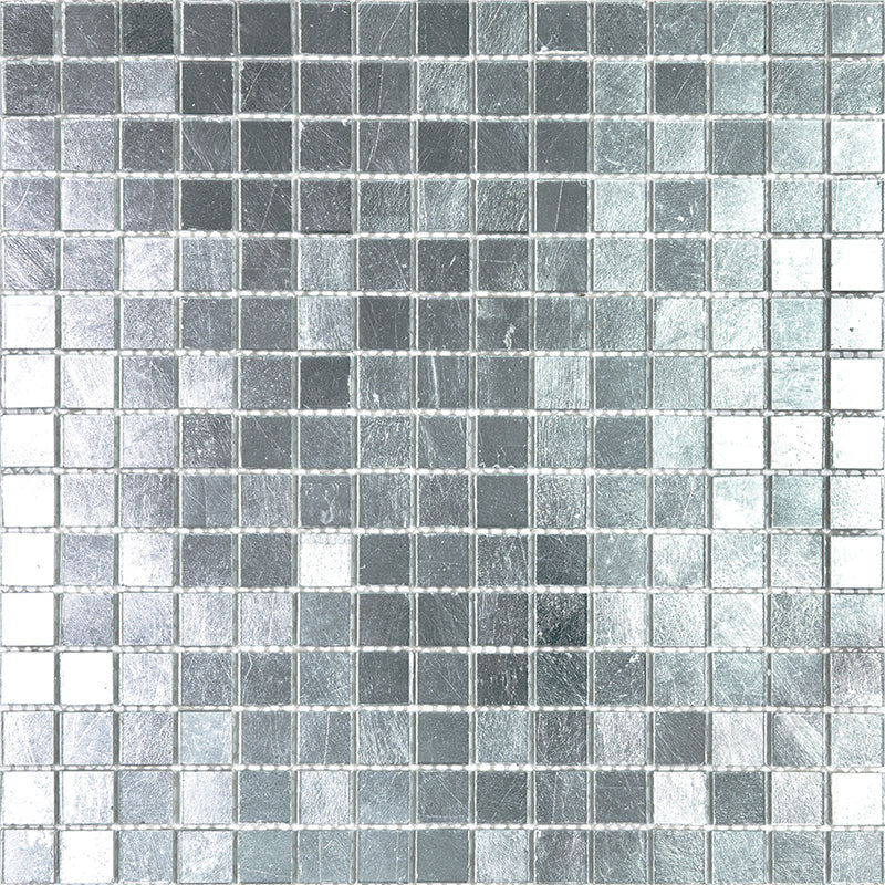 Silver 12x12 Glossy Uniform Square Glass Mosaic Tile (20 pack, 20 sq ft/case)