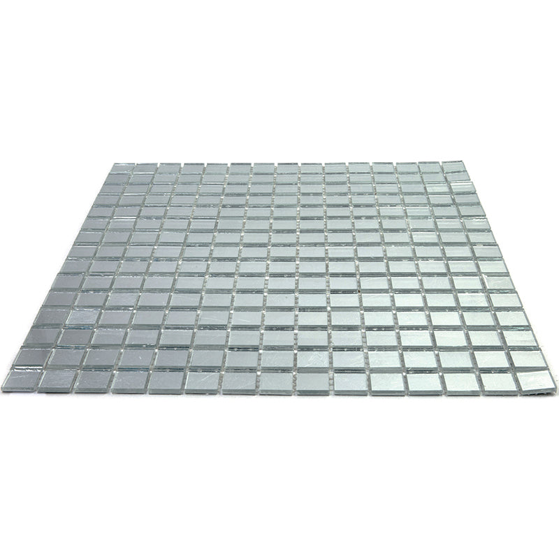 Silver 12x12 Glossy Uniform Square Glass Mosaic Tile (20 pack, 20 sq ft/case)