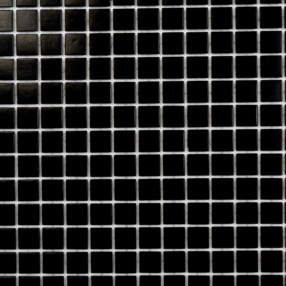 Black 12x12 Uniform Square Glossy Glass Mosaic Tile (20 pack, 20 sq ft/case)