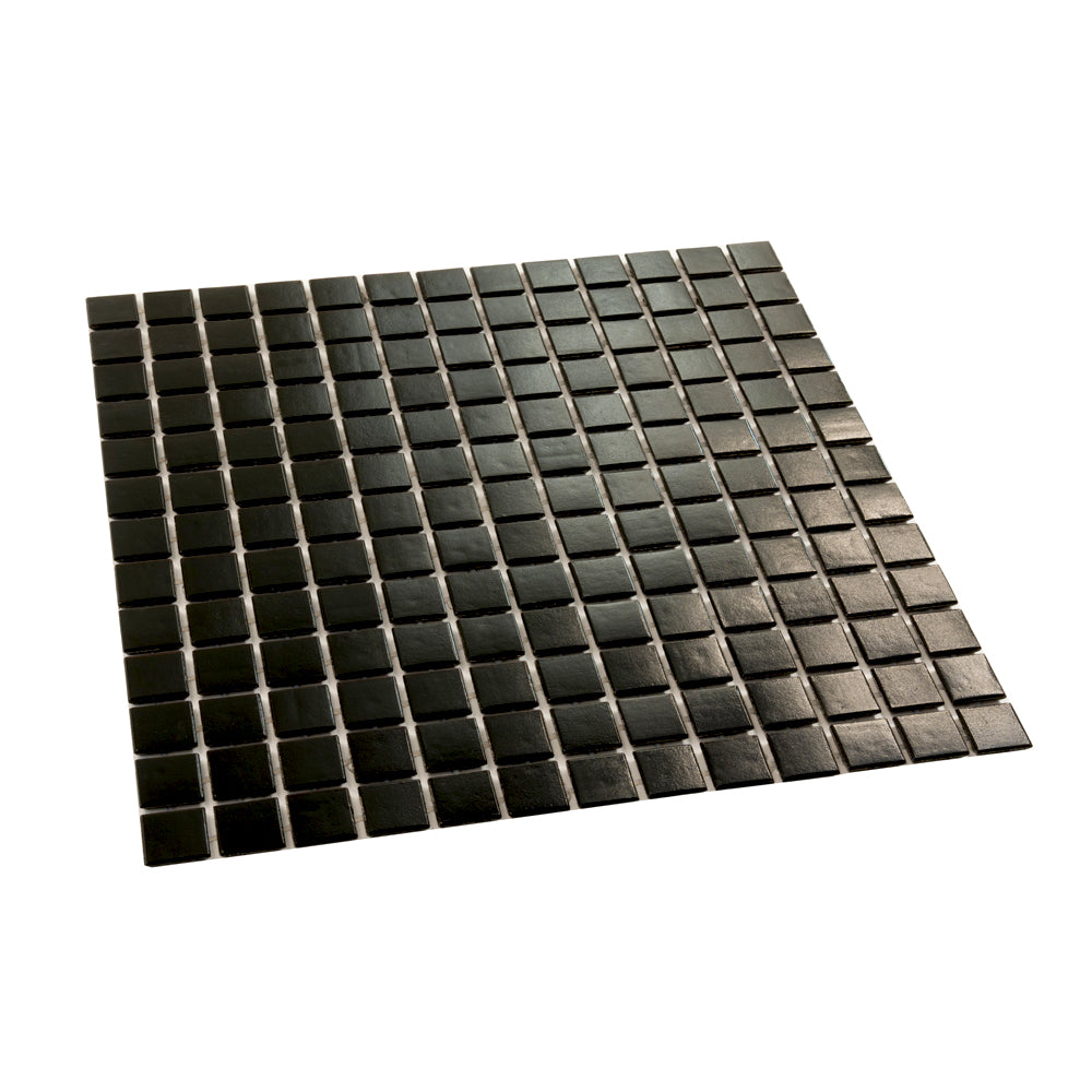 Black 12x12 Uniform Square Glossy Glass Mosaic Tile (20 pack, 20 sq ft/case)