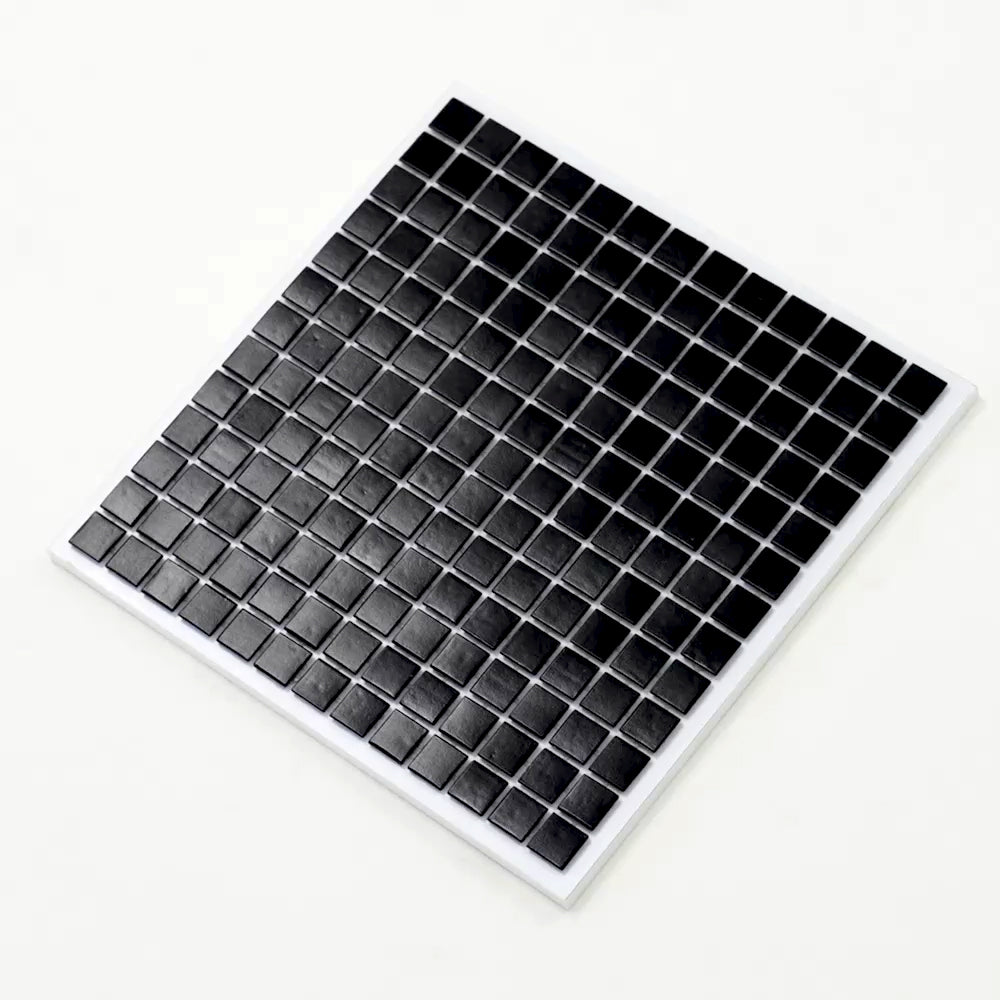 Black 12x12 Uniform Square Glossy Glass Mosaic Tile (20 pack, 20 sq ft/case)