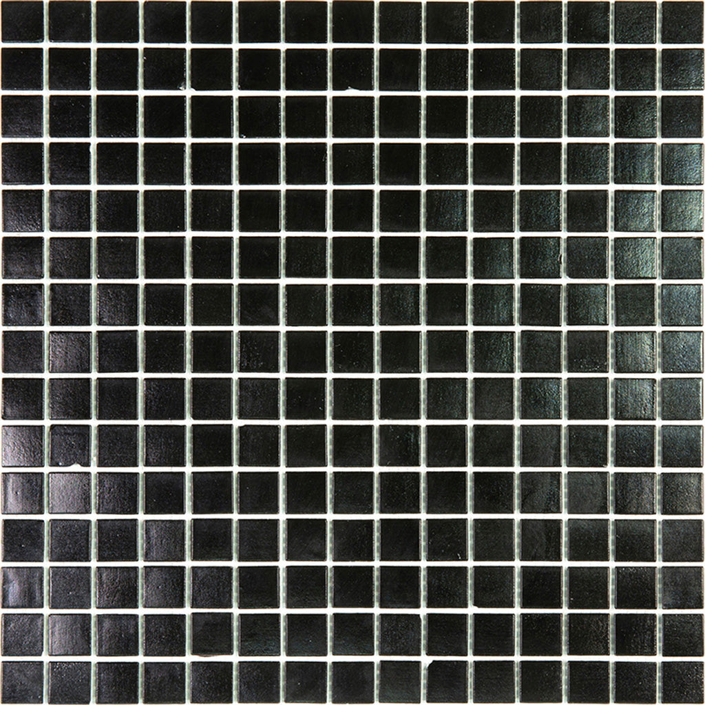 Black 12x12 Uniform Square Glossy Glass Mosaic Tile (20 pack, 20 sq ft/case) - Sample