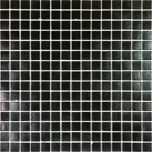 Black 12x12 Uniform Square Glossy Glass Mosaic Tile (20 pack, 20 sq ft/case) - Sample