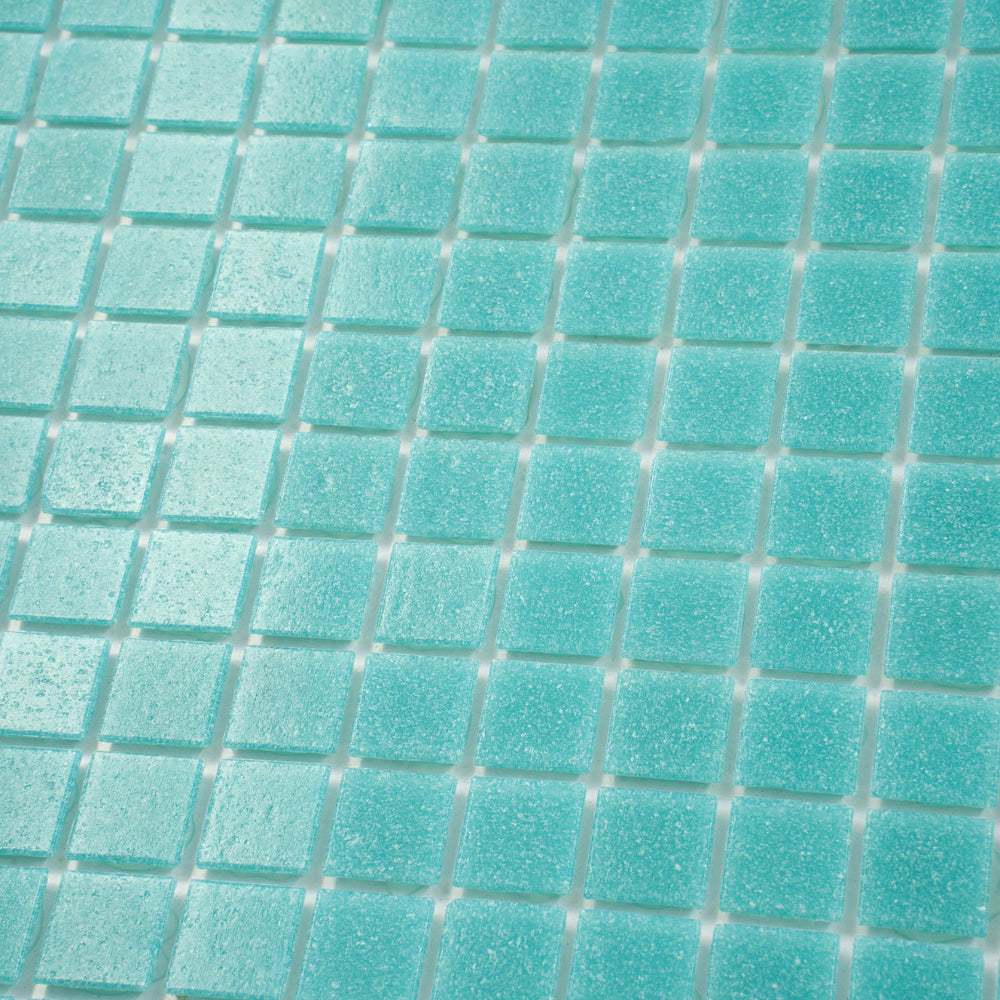Neon Aqua Green 12x12 Glossy Uniform Square Glass Mosaic Tile (20 pack, 20 sq ft/case)
