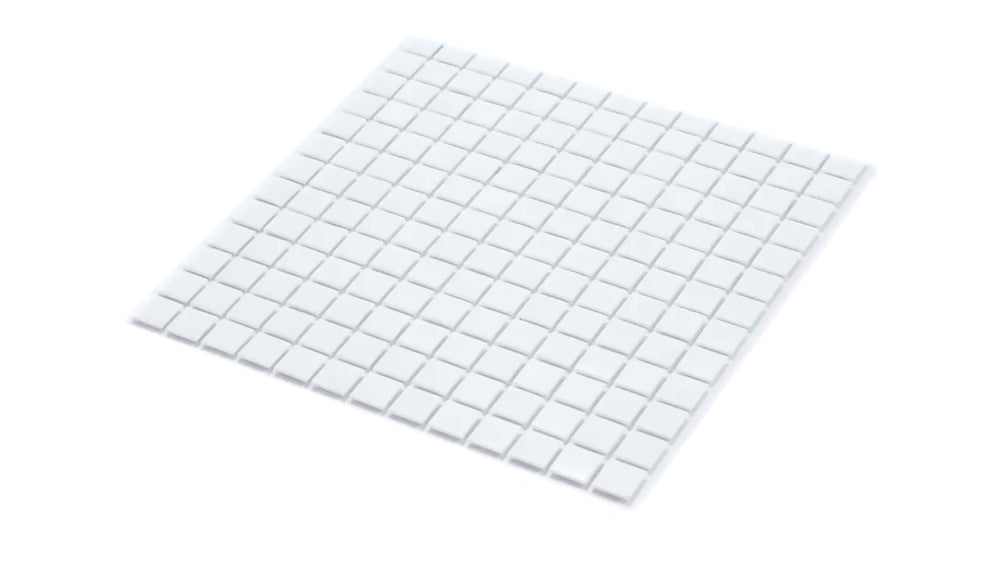 Rice White 12x12 Glossy Uniform Square Glass Mosaic Tile (20 pack, 20 sq ft/case)