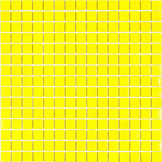 Yellow 12x12 Glossy Uniform Square Glass Mosaic Tile (20 pack, 20 sq ft/case) - Sample