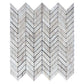 Frosted White with Gray Vein 11x13 Polished Chevron Crystal Sand Marble Mosaic Tile (5 pack, 4.9 sq ft/case)