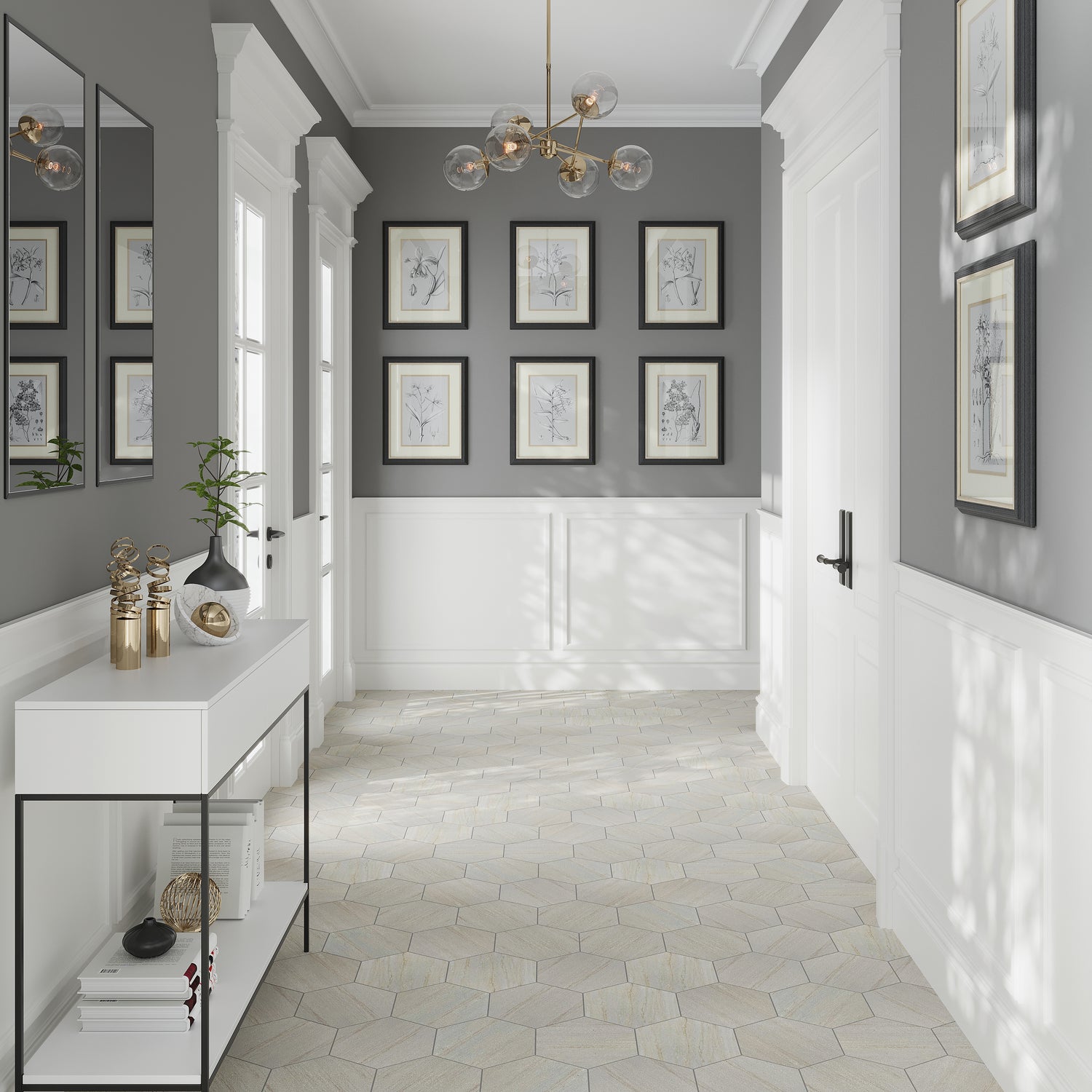 Creamy Beige 10x10 Polished Hexagon Crystal Sand Honed Tile (5 pack, 2.95 sq ft/case)