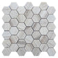 Soft White with Beige 12x12 Polished Hexagon Crystal Sand Marble Mosaic Tile (5 pack, 4.83 sq ft/case)