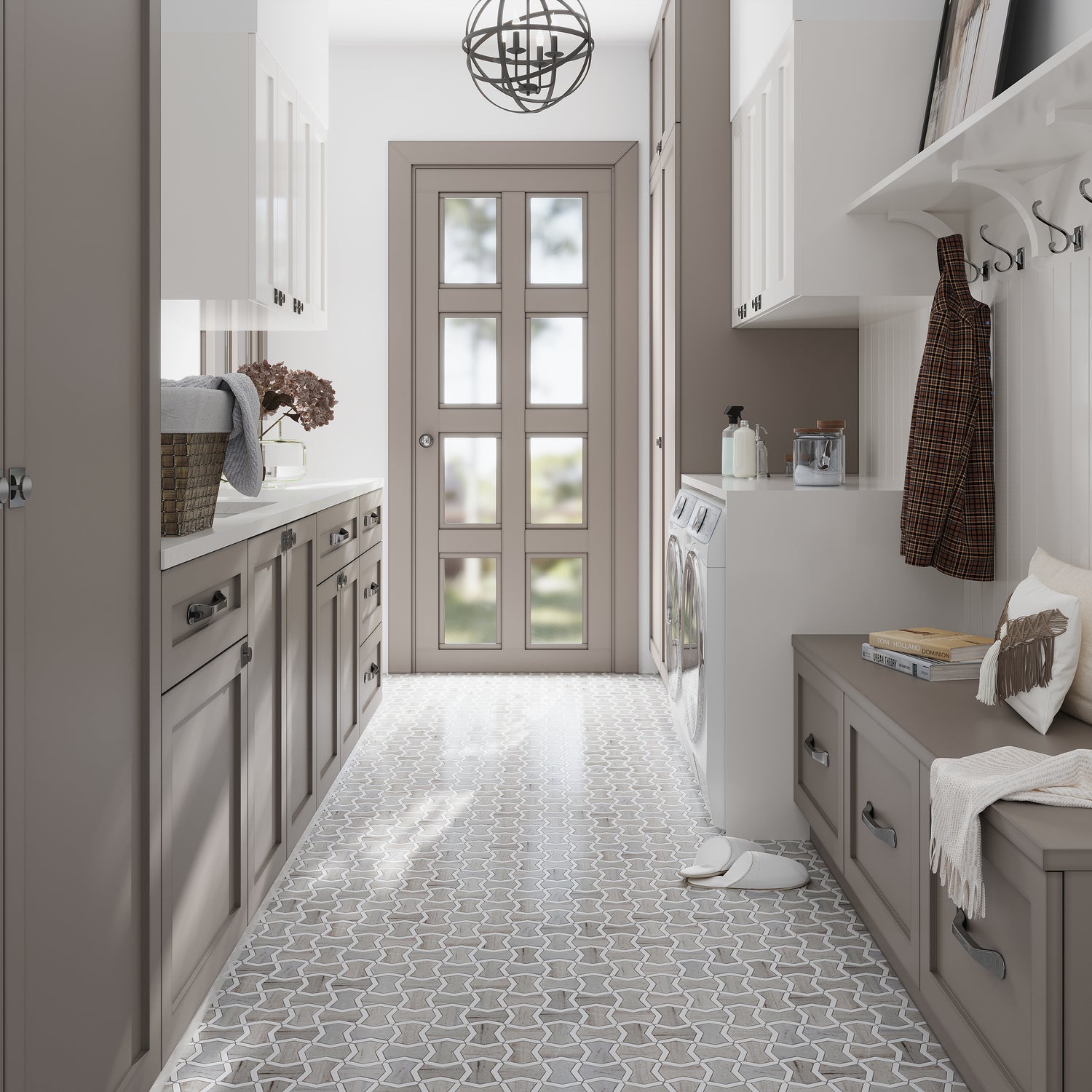 Warm Beige Thassoss White 10x10 Polished Bowtie Crystal Sand Mosaic Tile (5 pack, 3.68 sq ft/case)