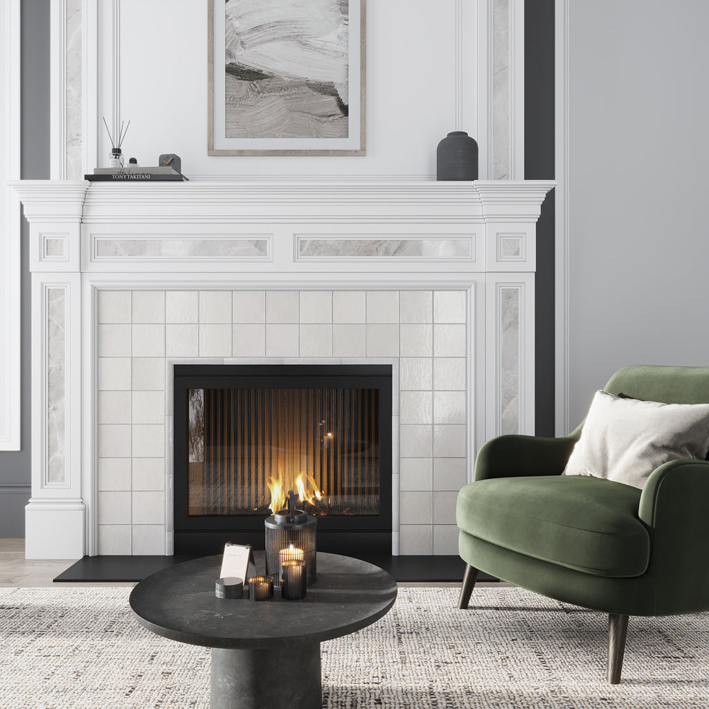 White 1x8 Glossy Ceramic Bullnose Tile Trim (10 pack, 0.556 sq ft/case) - Sample