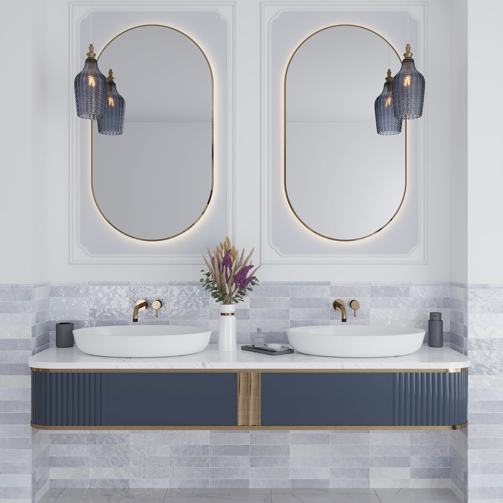 Purple 1x8 Glossy Ceramic Bullnose Tile Trim (10 pack, 0.556 sq ft/case) - Sample