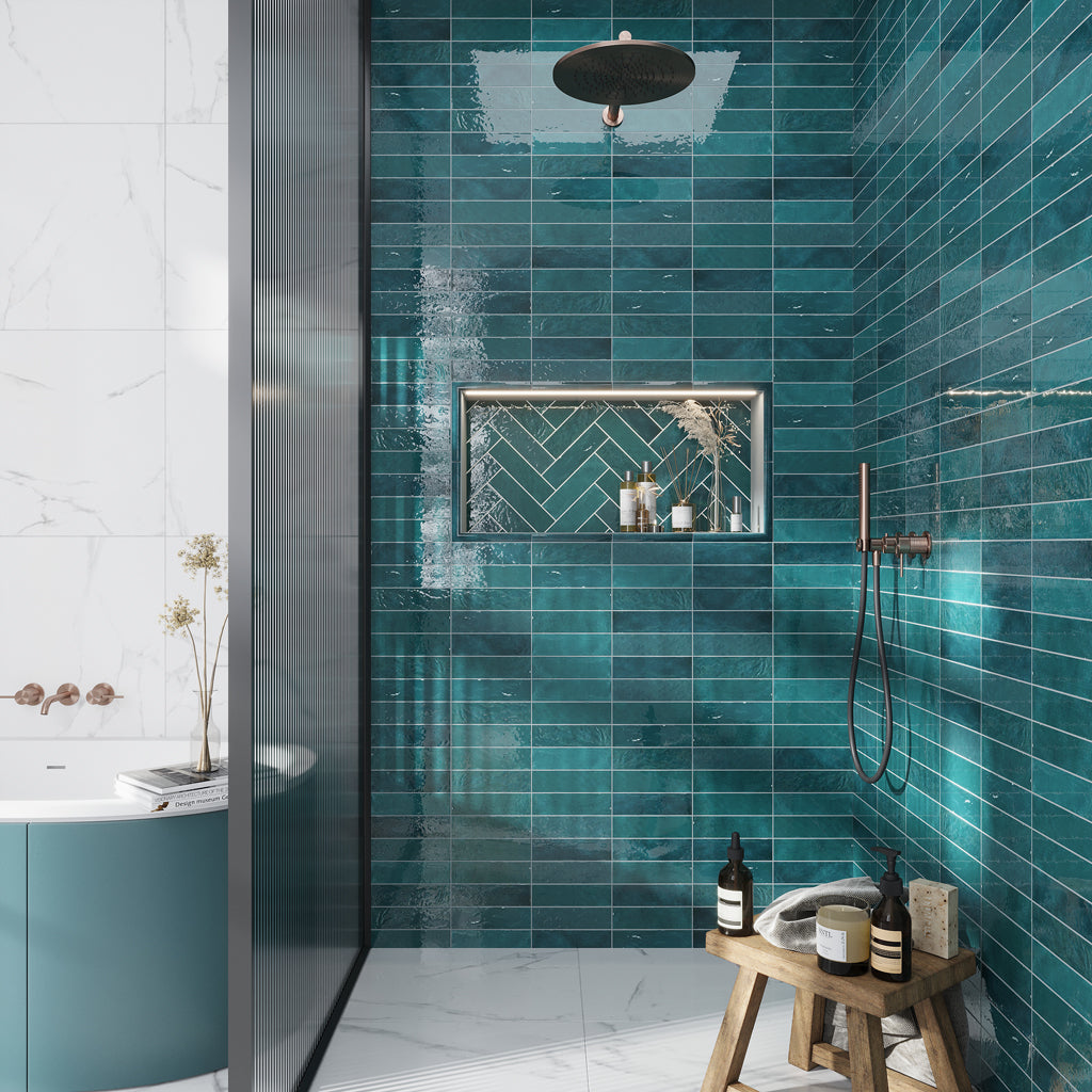 Green 2.58 in. x 8 in. Polished Ceramic Subway Tile (5.38 sq ft/case)