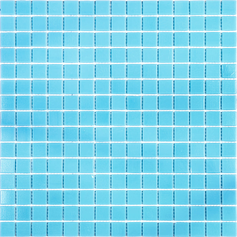 Aqua Blue 12x12 Glossy Uniform Square Glass Mosaic Tile (20 pack, 20 sq ft/case)