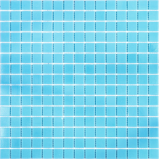 Aqua Blue 12x12 Glossy Uniform Square Glass Mosaic Tile (20 pack, 20 sq ft/case) - Sample