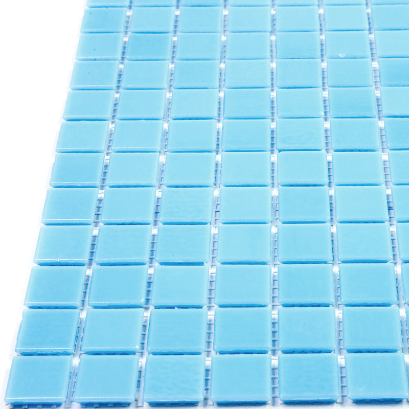 Aqua Blue 12x12 Glossy Uniform Square Glass Mosaic Tile (20 pack, 20 sq ft/case) - Sample