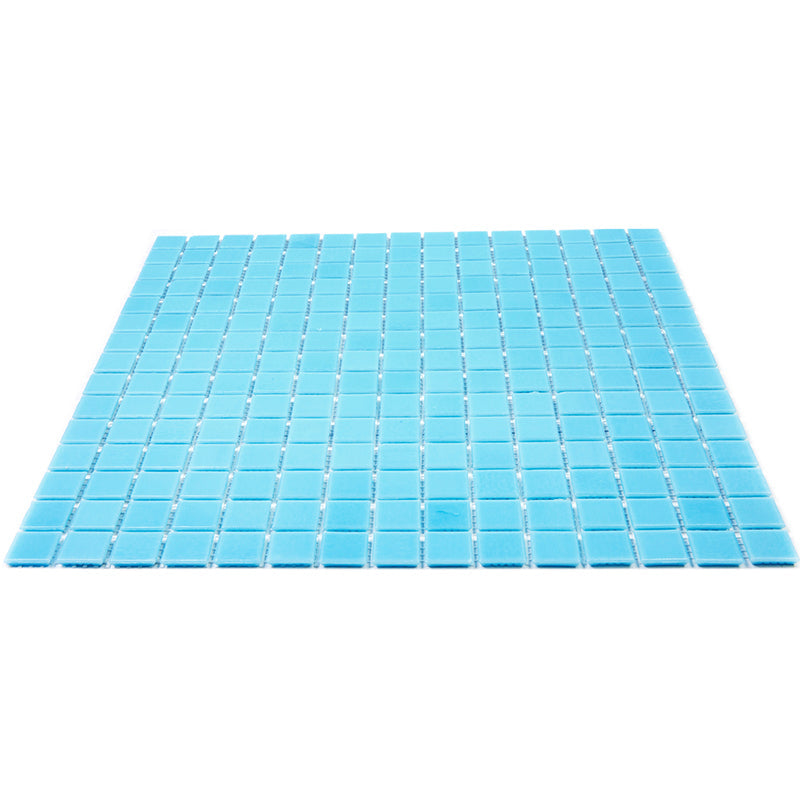 Aqua Blue 12x12 Glossy Uniform Square Glass Mosaic Tile (20 pack, 20 sq ft/case) - Sample