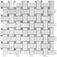 White 12x12 Polished Basketweave Marble Mosaic Tile (5 pack, 5 sq ft/case) - Sample