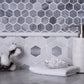 Gray White 11x13 Polished Hexagon Marble Mosaic Tile (5 pack, 5.15 sq ft/case) - Sample
