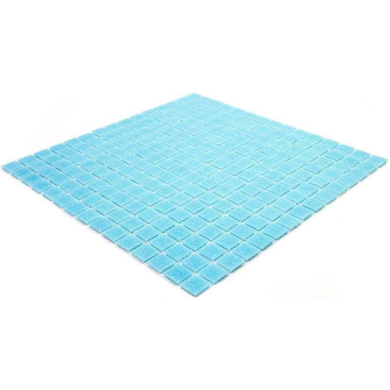 Cadet Blue 12x12 Glossy Uniform Square Glass Mosaic Tile (20 pack, 20 sq ft/case)