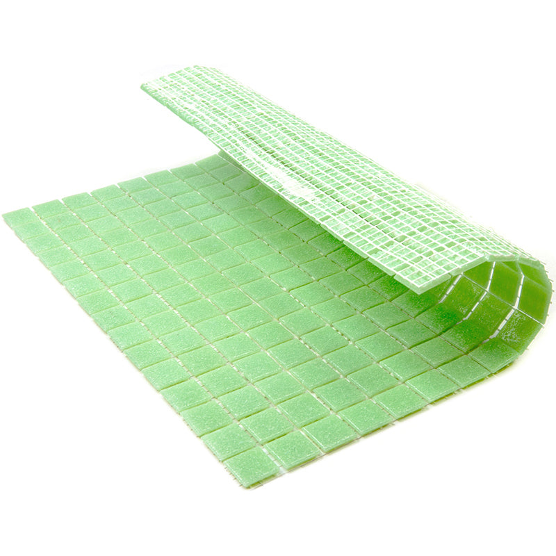 Mint Green 12x12 Glossy Uniform Square Glass Mosaic Tile (20 pack, 20 sq ft/case)