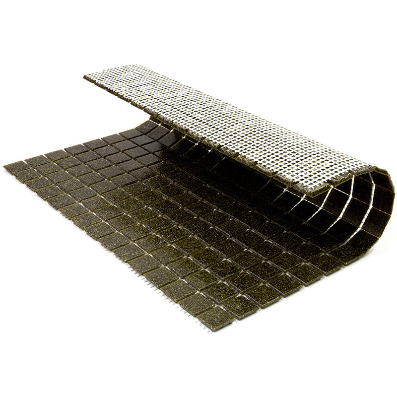 Peanut Brown 12x12 Glossy Uniform Square Glass Mosaic Tile (20 pack, 20 sq ft/case) - Sample