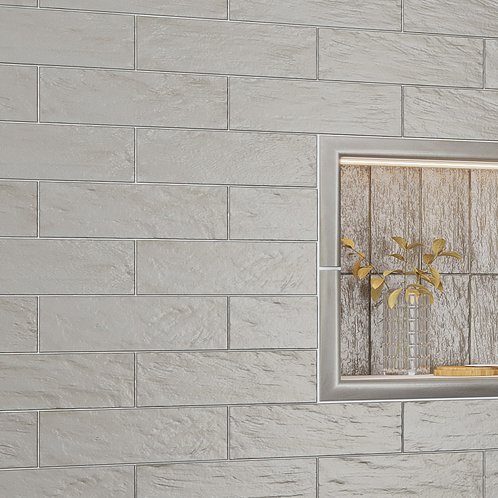 Cloud Gray 2.5x8 Glossy Matte Subway Ceramic Tile (38 pack, 5.38 sq ft/case)