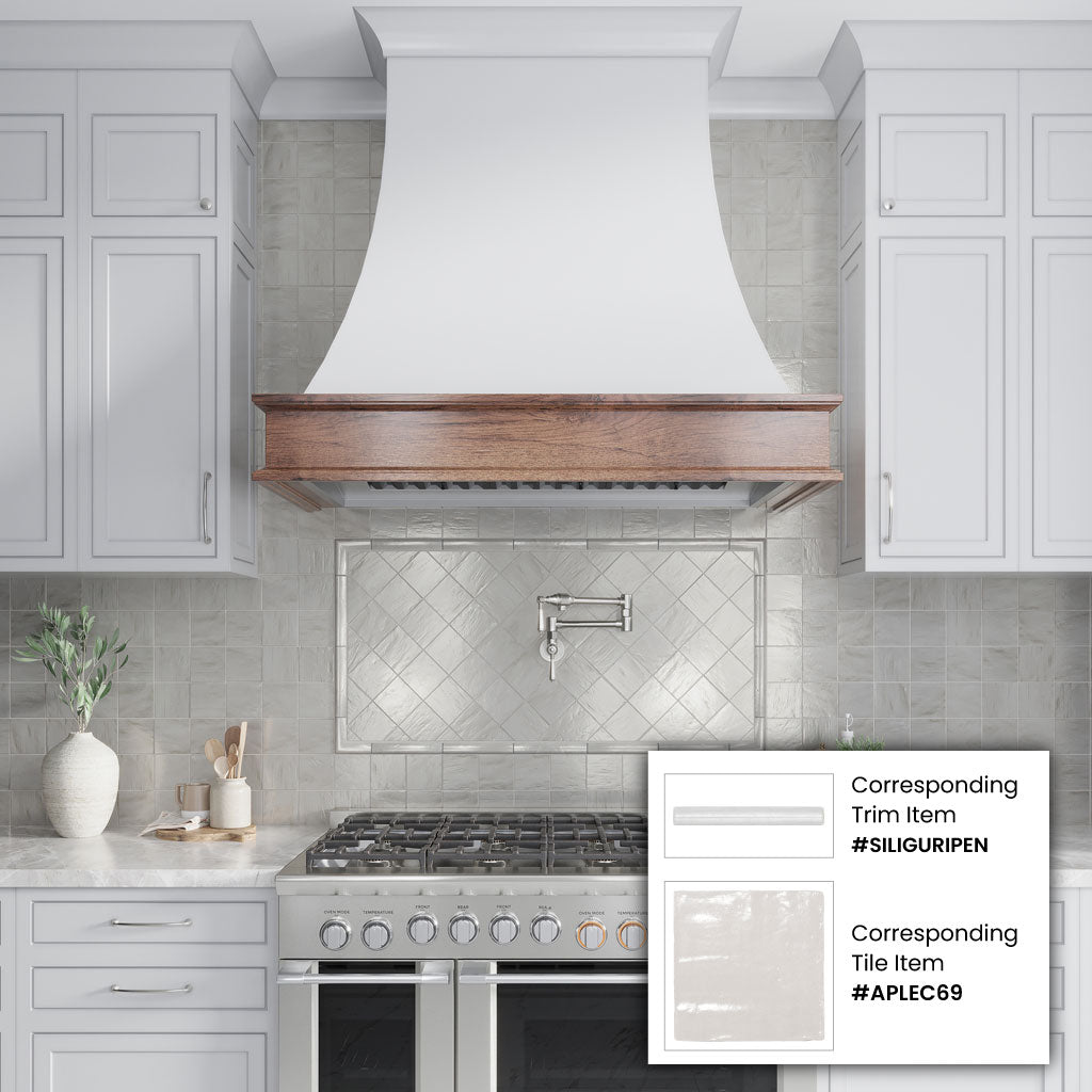 Light Gray 1.25x8 Matte Glossy Ceramic Bullnose Tile Trim (10 pack, 0.667 sq ft/case) - Sample