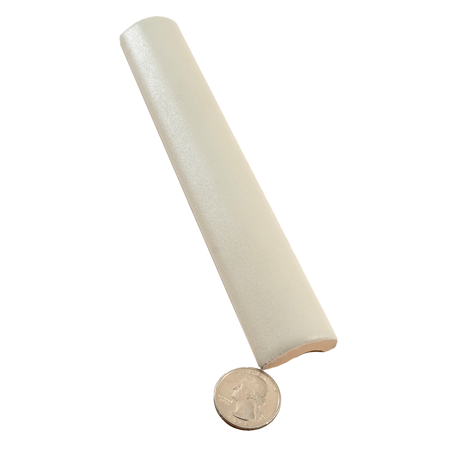 Beige 1.25x8 Matte Glossy Ceramic Bullnose Tile Trim (10 pack, 0.667 sq ft/case) - Sample