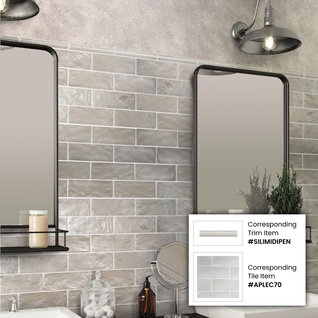 Beige 1.25x8 Matte Glossy Ceramic Bullnose Tile Trim (10 pack, 0.667 sq ft/case) - Sample