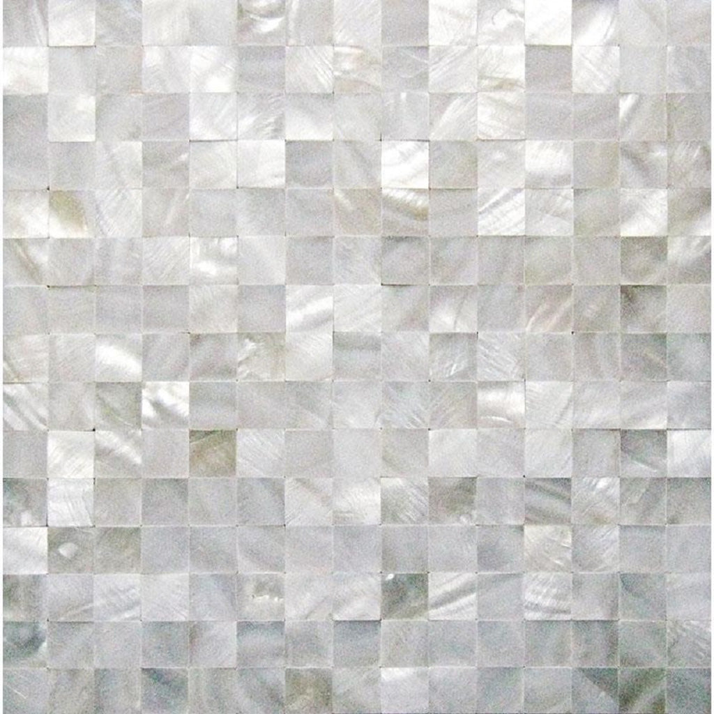Shell White 12x12 Square Polished Shell Mother of Pearl Mosaic Tile (20 pack, 19.34 sq ft/case) - Sample