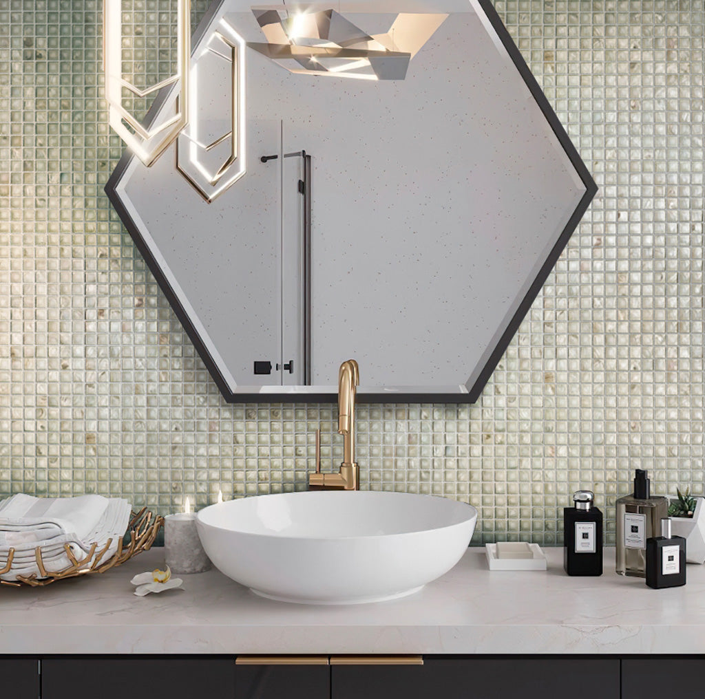 12x12 Shell White Square Polished Tile