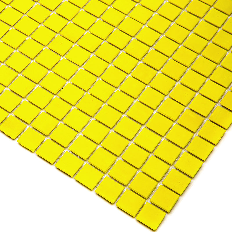 Yellow 12x12 Glossy Uniform Square Glass Mosaic Tile (20 pack, 20 sq ft/case) - Sample