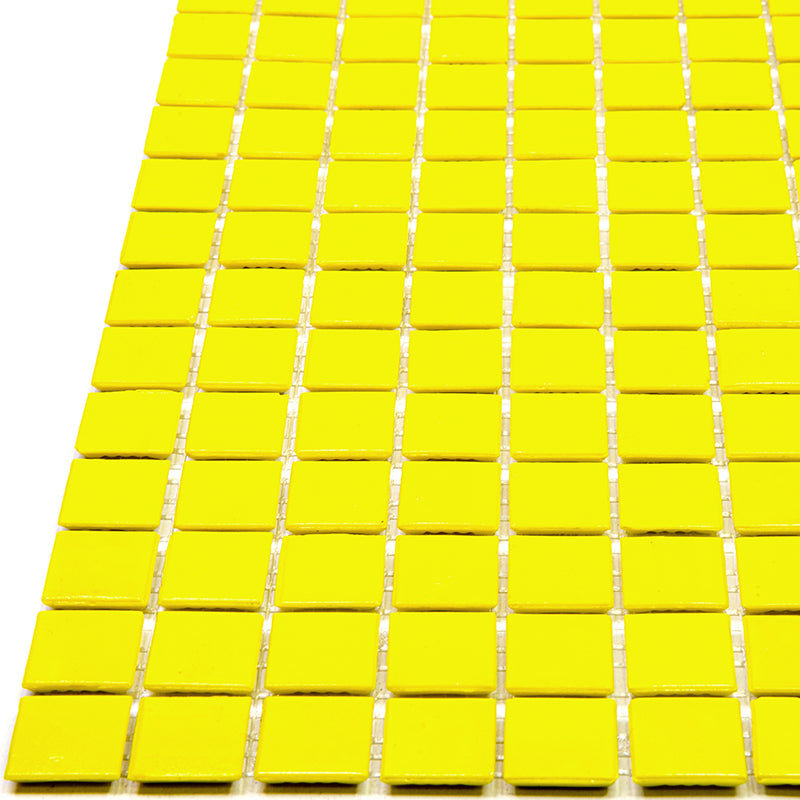 Yellow 12x12 Glossy Uniform Square Glass Mosaic Tile (20 pack, 20 sq ft/case) - Sample