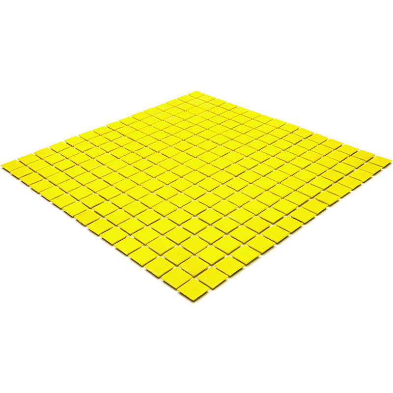 Yellow 12x12 Glossy Uniform Square Glass Mosaic Tile (20 pack, 20 sq ft/case) - Sample