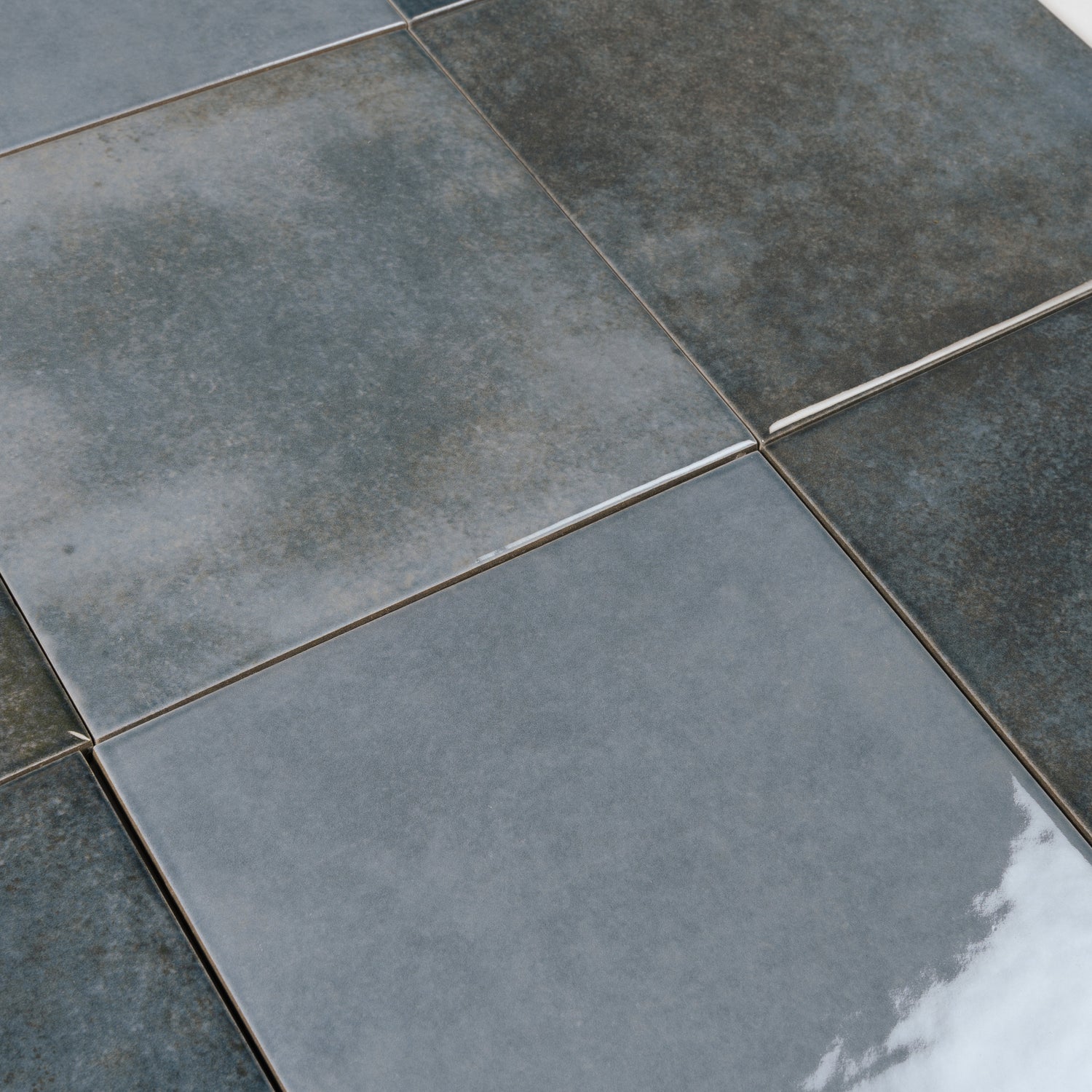 Zahara 6x6 Slate Blue Porcelain Zellige Square Wall and Floor Tile (22 Pack, 5.38 sq ft/case) - Sample