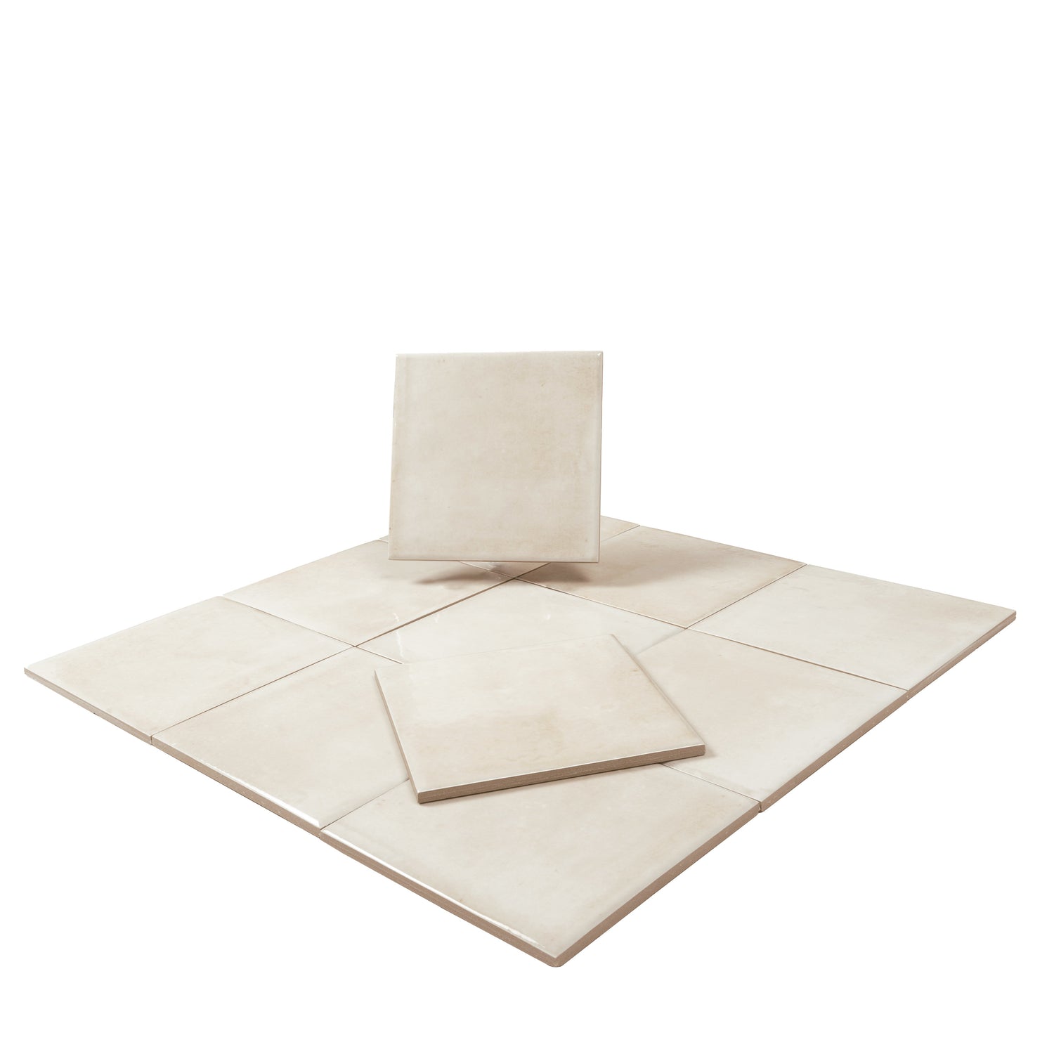 Zahara 6x6 Creamy off-white Porcelain Zellige Square Wall and Floor Tile (22 Pack, 5.38 sq ft/case) - Sample