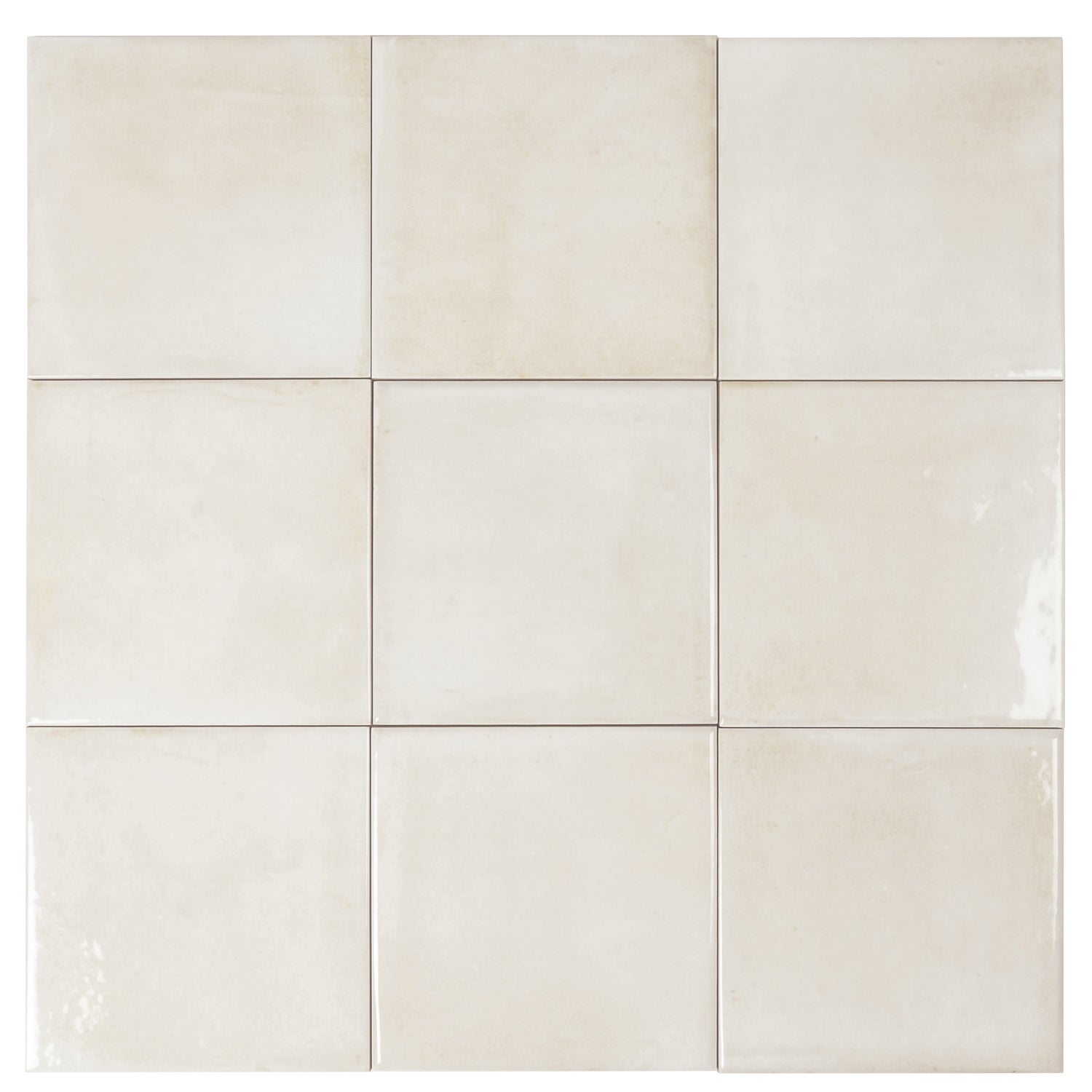 Zahara 6x6 Creamy off-white Porcelain Zellige Square Wall and Floor Tile (22 Pack, 5.38 sq ft/case) - Sample