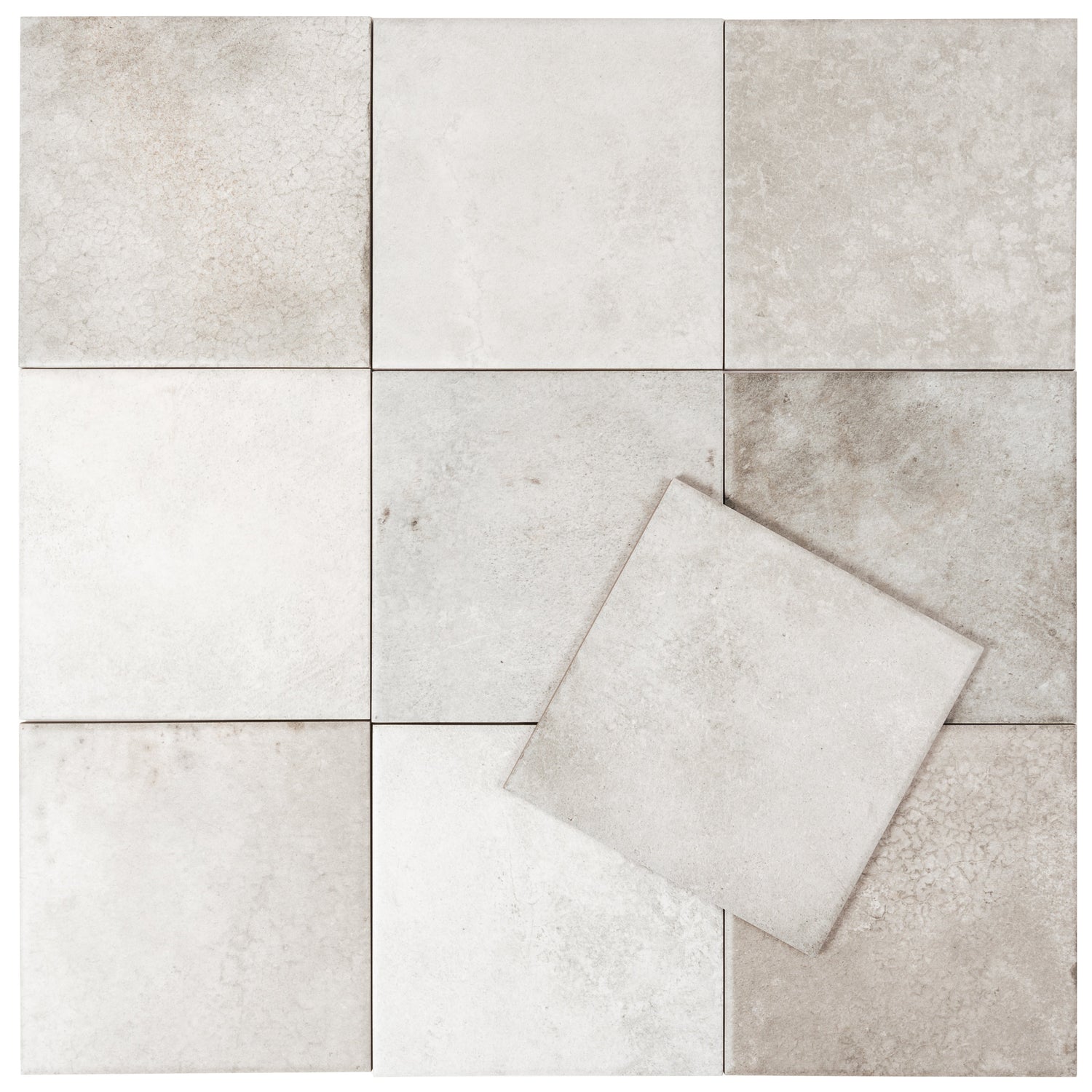 Zahara 6x6 Cool Gray Porcelain Zellige Square Wall and Floor Tile (22 Pack, 5.38 sq ft/case) - Sample
