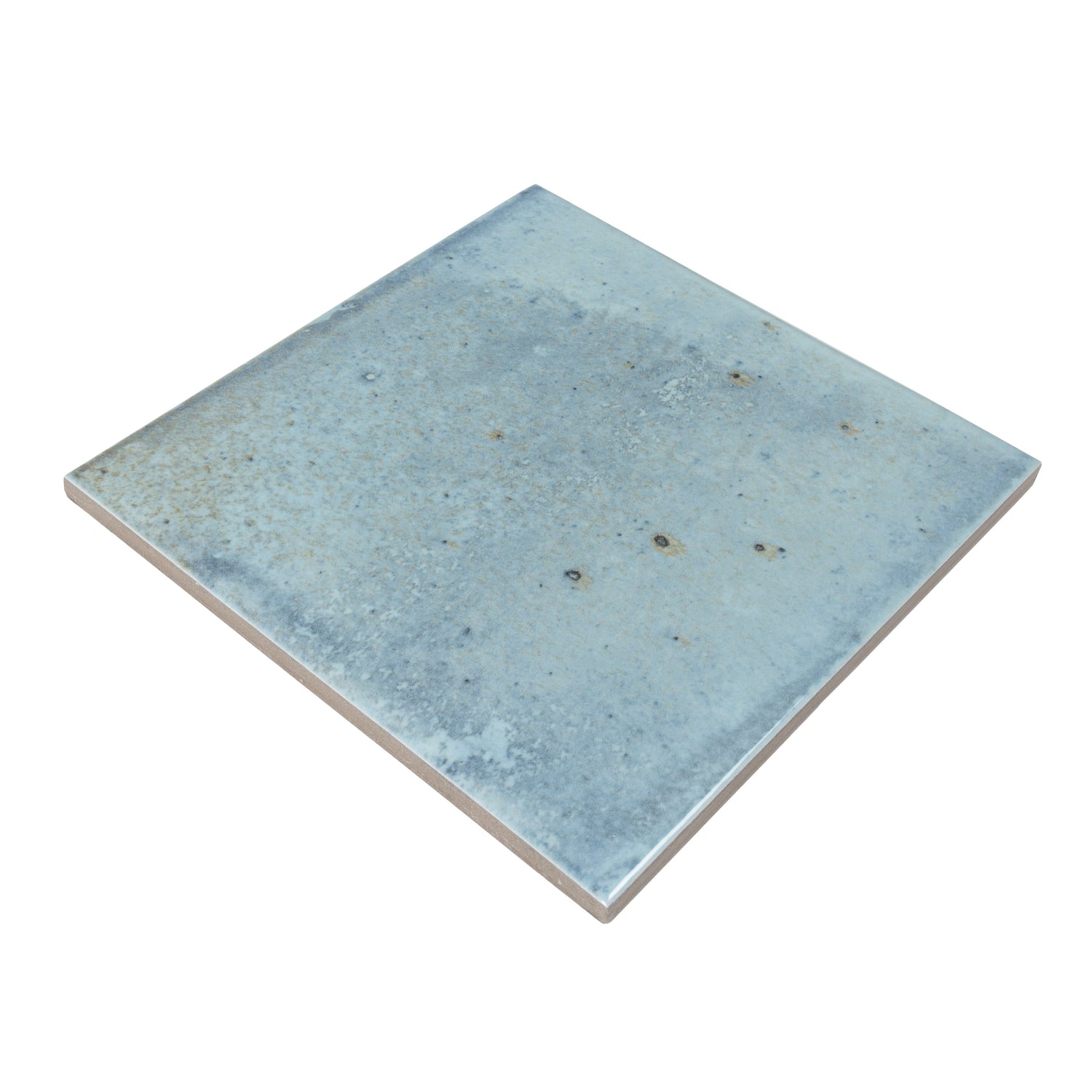 Zahara 6x6 Sky Blue Porcelain Zellige Square Wall and Floor Tile (22 Pack, 5.38 sq ft/case) - Sample