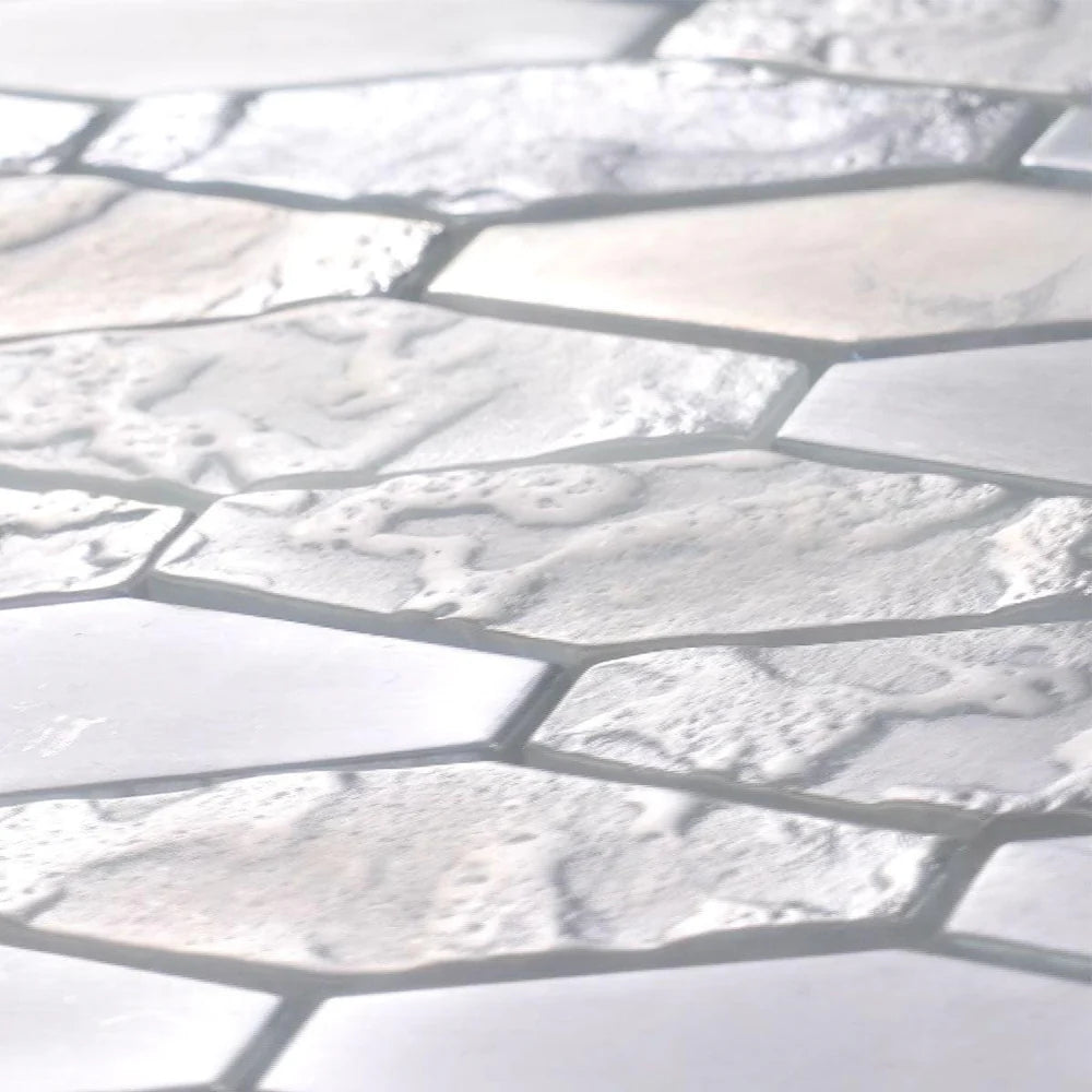 Grey 11x12 Matte Elongated Hexagon Glass Mosaic Tile (10 pack, 8.6 sq ft/case)