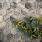 Hexagon Wood Look Glass Mosaic Tile 
