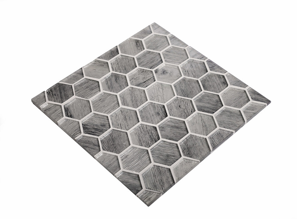12x12 Light Gray Hexagon Mosaic Tile